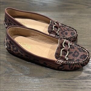 Sperry Womens Top-Sider Calf Hair Penny Leopard Loafer Flat Shoes SZ:6